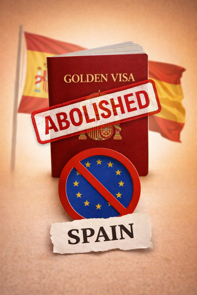 Golden Visa в Испании 2026 — отмена инвестиционного ВНЖ и ужесточение миграционных правил