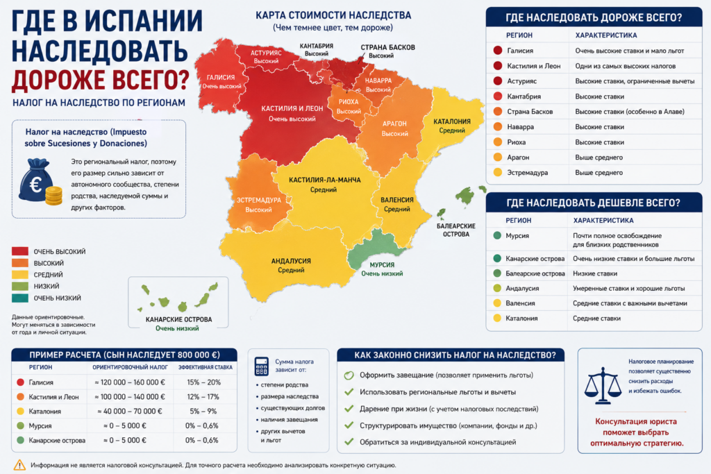 Налог на наследство в Испании 2026