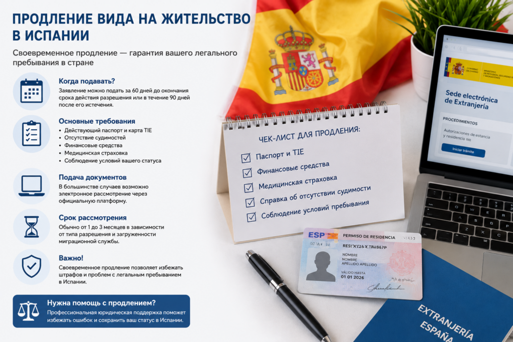 Продление вида на жительство в Испании 2026
