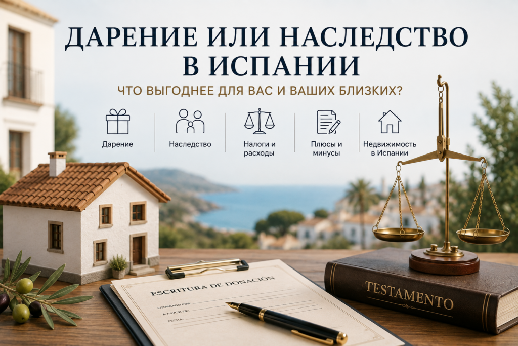 Дарение или наследство в Испании 2026